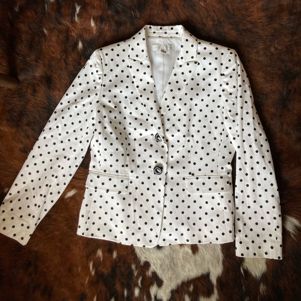 Tahari polka dot blazer